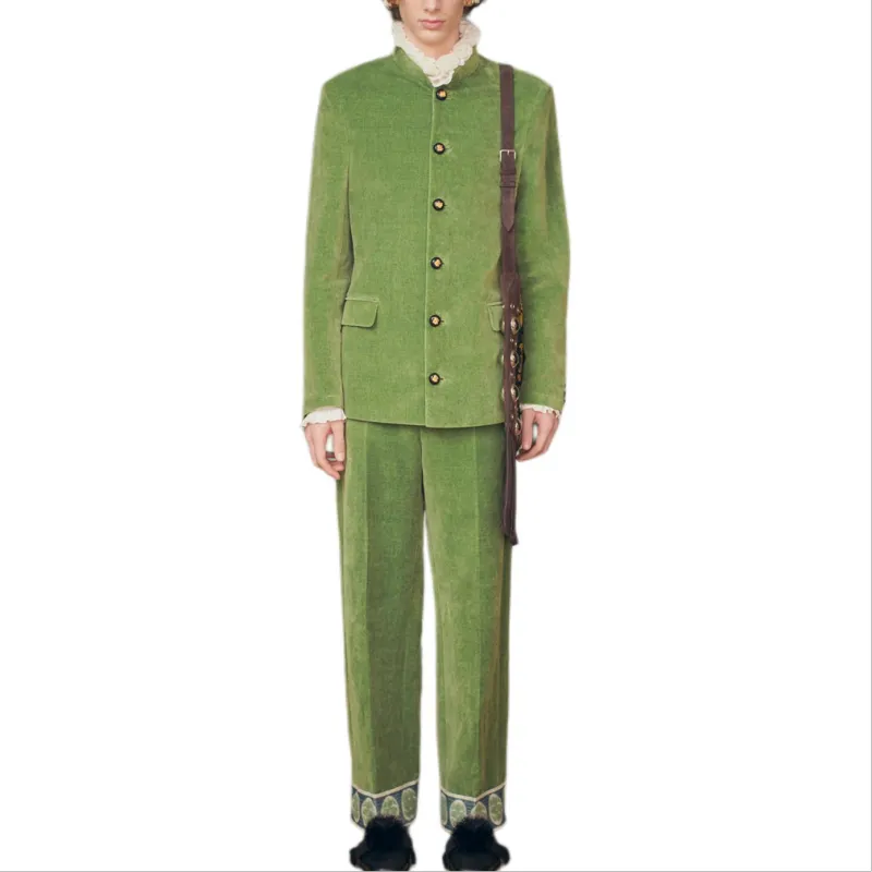 Valentino Straight Leg Velvet Trousers-2