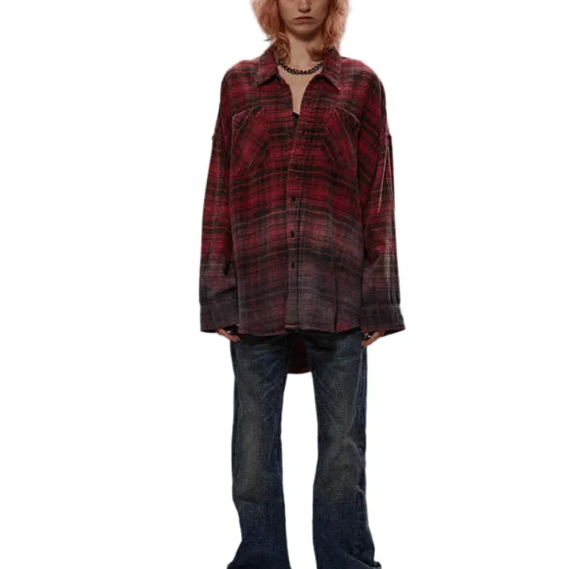 R13 Checked Degrade Shirt-1