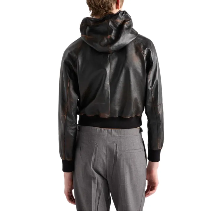 PRADA SS25 Leather Jacket Men's Black-2