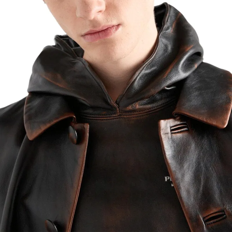 PRADA SS25 Leather Jacket Men's Black-3