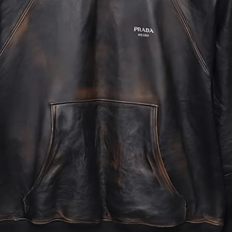 PRADA SS25 Leather Jacket Men's Black-4