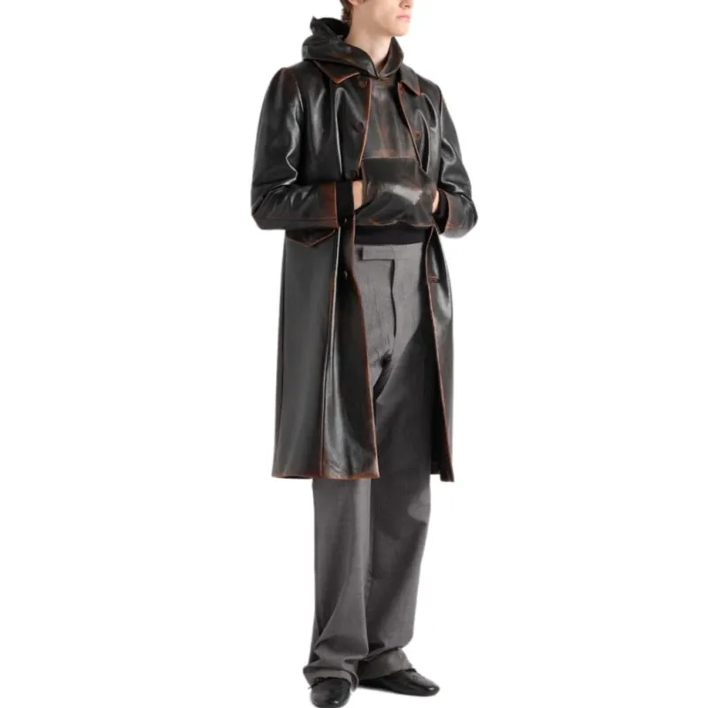 PRADA SS25 Leather Jacket Men's Black-1