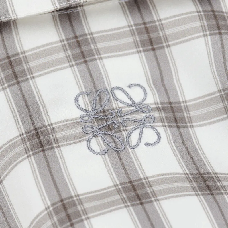 LOEWE Checked Satin Shirt-5