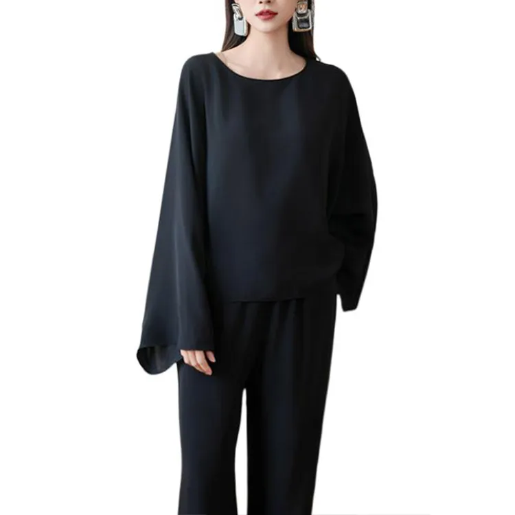 BESIONIA Batwing Sleeve T Shirt Women's Black-1