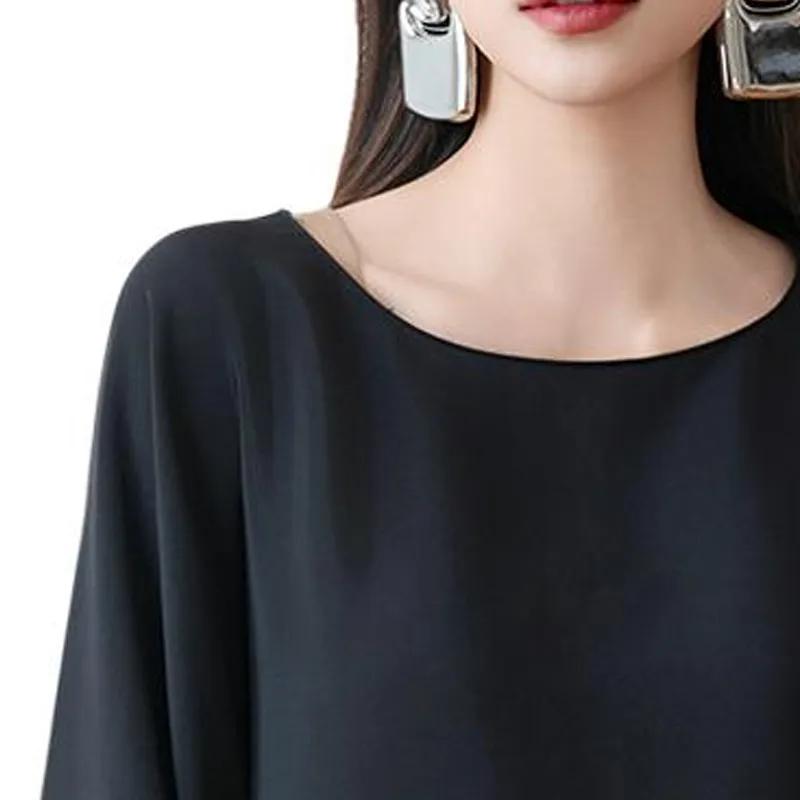 BESIONIA Batwing Sleeve T Shirt Women's Black-4