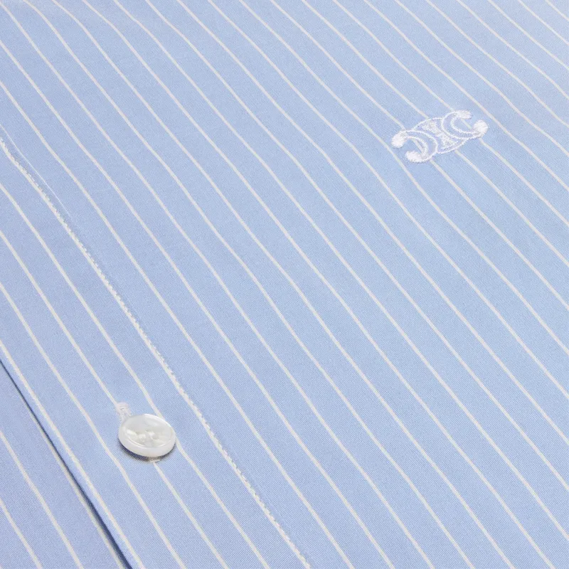 CELINE Romy Lavallière Shirt In Striped Silk-3