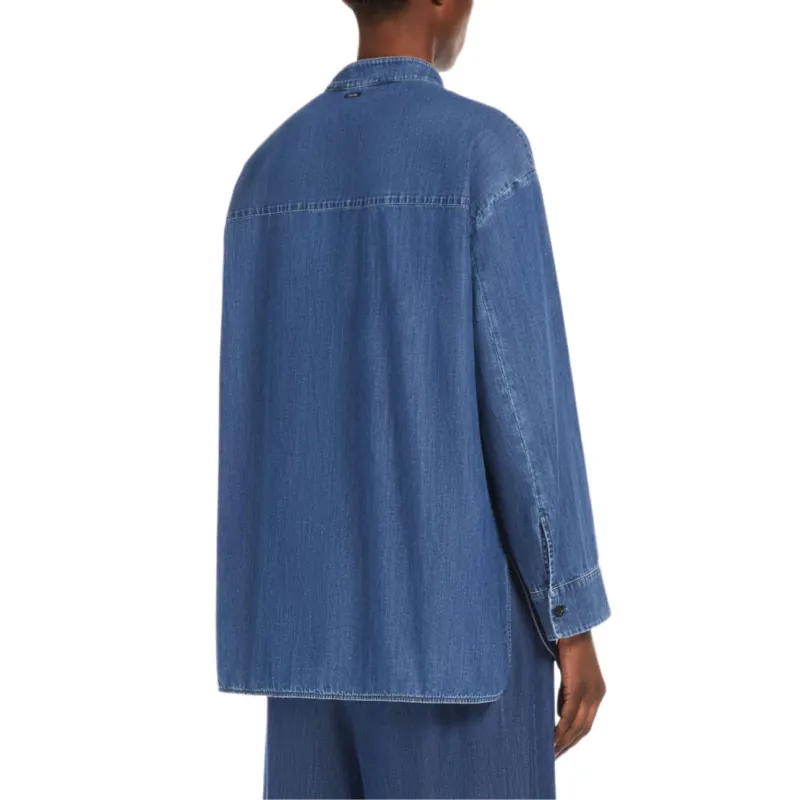 'S MAX MARA Unito Long Sleeved Denim Shirt-3