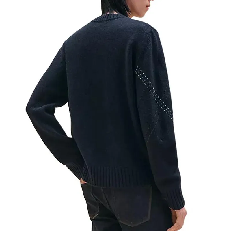 HERMES Cashmere Sweater Men's Dark Blue-3