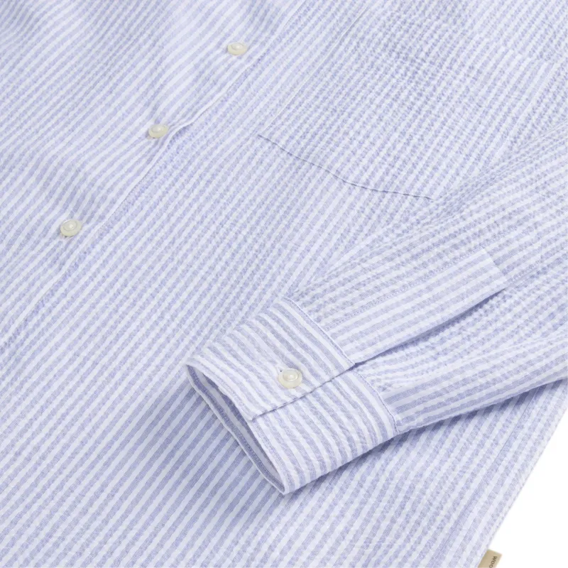 WOOLRICH Pinstriped Curved Hem Shirt-6