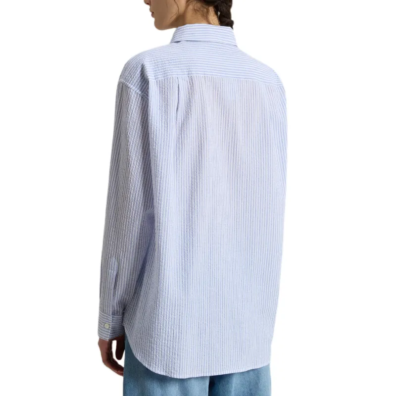 WOOLRICH Pinstriped Curved Hem Shirt-3