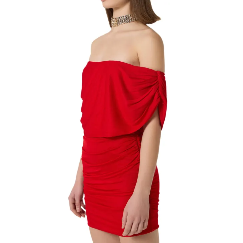 Blumarine One shoulder Draped Mini Dress-3