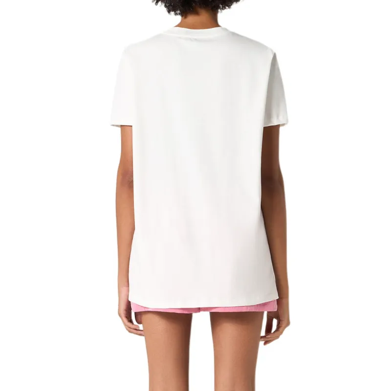 Blumarine Rhinestone logo T shirt-3