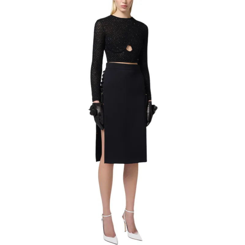 Elisabetta Franchi Lace up Skirt-1