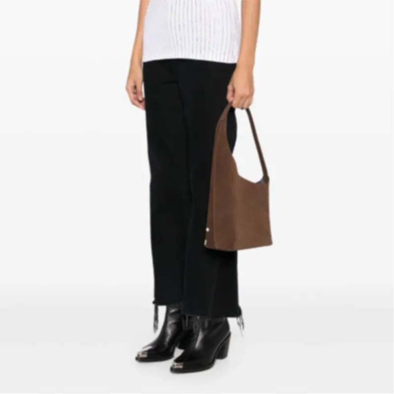 AESTHER EKME Suede One Shoulder Handbags Women's Chocolate-4