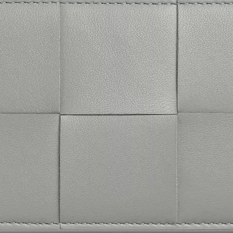 Bottega Veneta CASSETTE Lambskin Card Holder Women's Silver & Blue-3