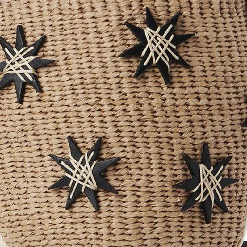Chloe Woody Embroidered Cow Leather Basket Bag Shoulder Bag Crossbody Bag Handbag Small Size Women's Brown-4