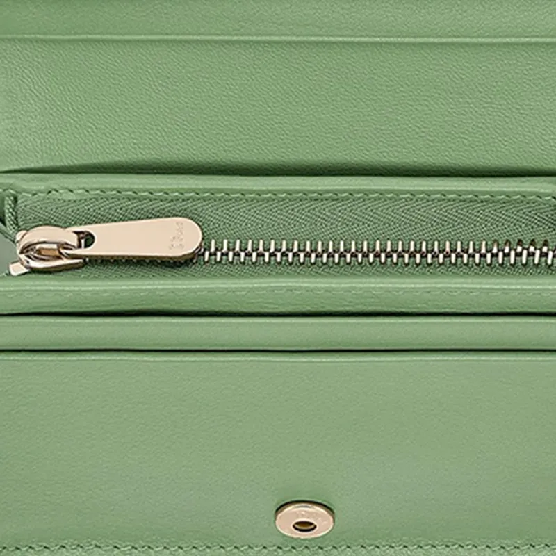 DIOR Lady Dior Calfskin Wallet Women's Mint Green Candy Color-3