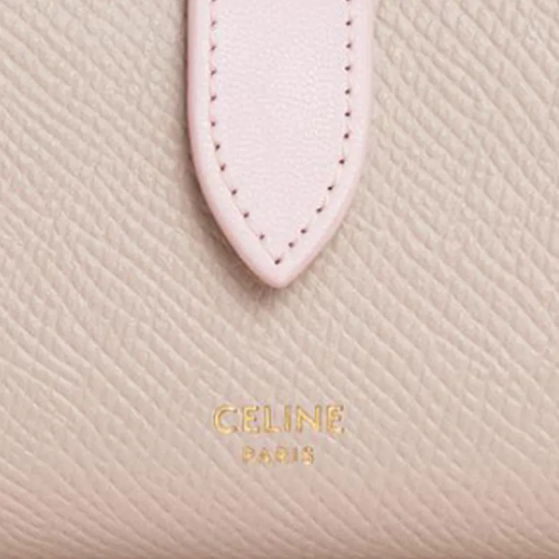 CELINE Grained Calfskin Key Pouch Women's Nude/Pink-4