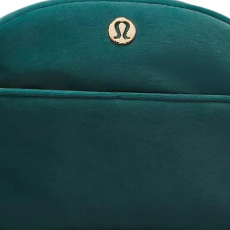 Lululemon Velour Clutch Mini Unisex Storm Green & Gold Metal-2