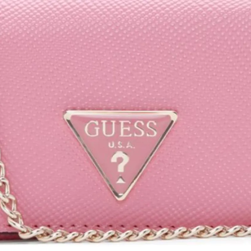 GUESS Artificial Leather Shoulder Bag Medium Size Women's Pink-4