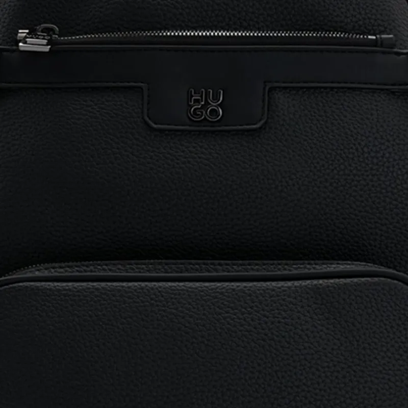 HUGO BOSS Artificial Leather Backpack Regular Men's Black-3