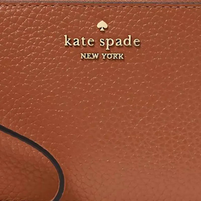 Kate Spade Litchi Grain Leather Card Holder Small Size Women's Gingerbread Brown-3