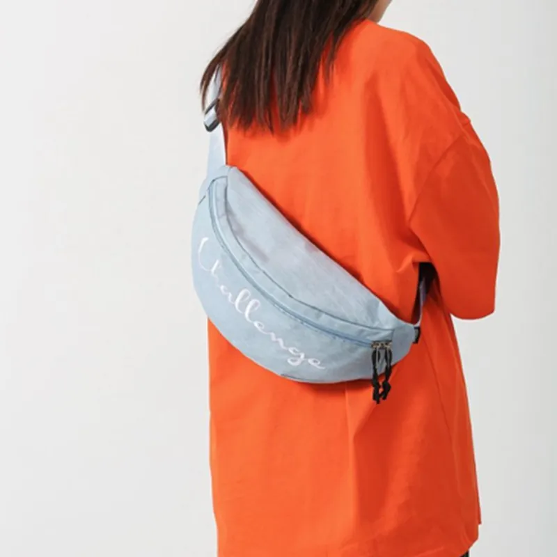 SWIMADE Nylon Fabric Sling Bag Regular Men's Red & Blue & Denim Blue & Denim Black-3
