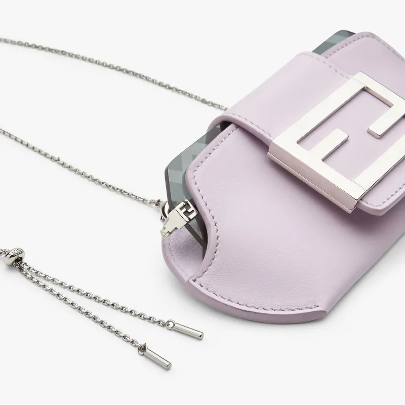 FENDI Baguette Calfskin Eyeglass Case And Eyeglass Pouch Men's Light Purple-3
