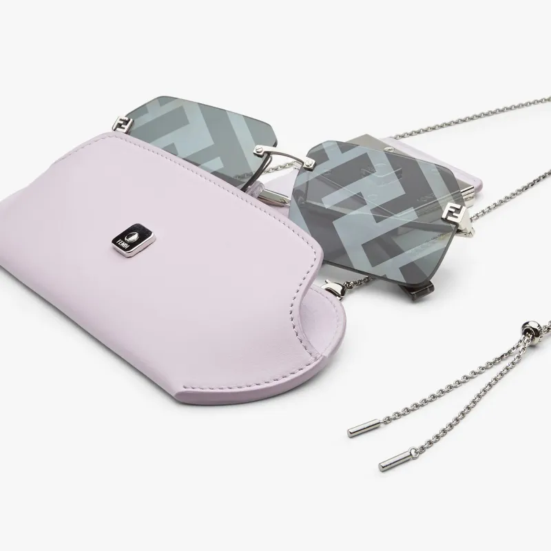 FENDI Baguette Calfskin Eyeglass Case And Eyeglass Pouch Men's Light Purple-2