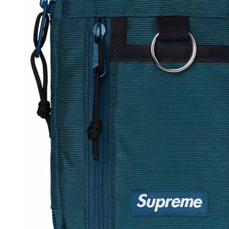 Supreme FW19 Canvas Crossbody Bags Unisex Blue Gray-3