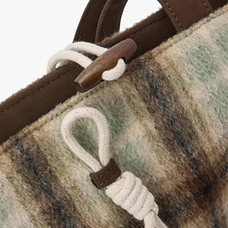 SEM/R Polyester Tote Handbag Shoulder Bag Large Size Women's Coffee Tone / Coffee Yellow Tone-4