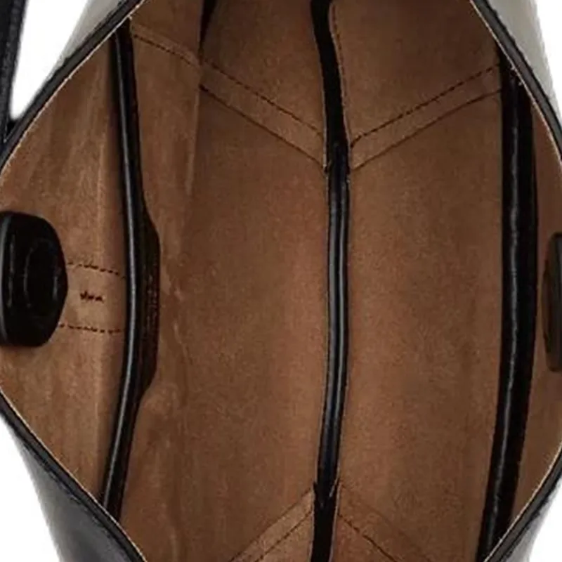 Polo Ralph Lauren Polo ID Cow Leather One Shoulder Handbag Crossbody Bag Small Size Women's Black-4