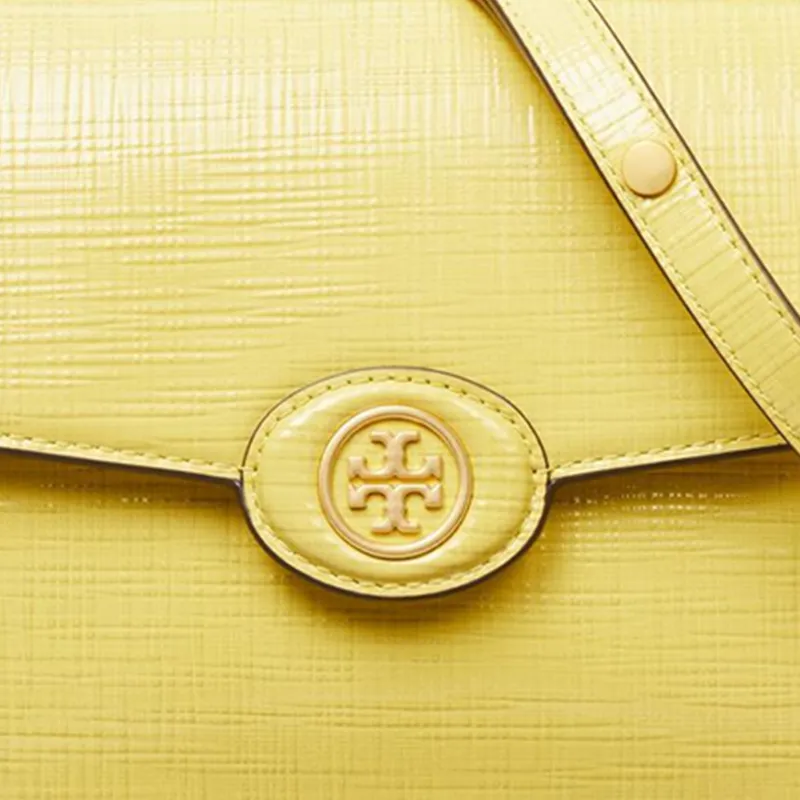 TORY BURCH Robinson Cow Leather Crossbody Bag Shoulder Bag Women's Yellow-4