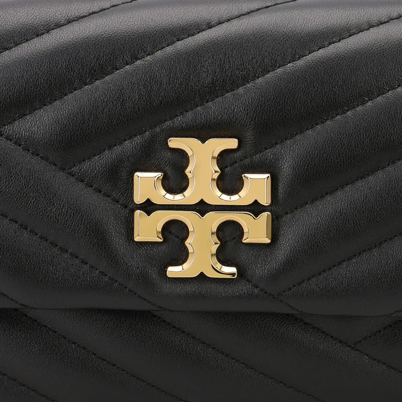 TORY BURCH Kira Twill Quilted Leather Underarm Baguette Bag, Handbag, Shoulder Bag Women's Black-4