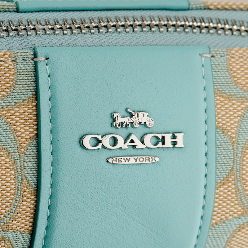 COACH Nolita Fabric With Leather One Shoulder Handbags Small Size Women's Green Multicolor-4