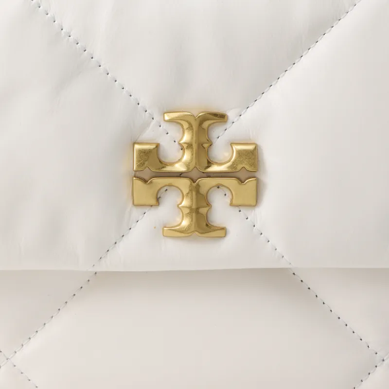 TORY BURCH Kira Nappa Leather Handbag, Shoulder Bag, Crossbody Bag Trumpets Women's White-4