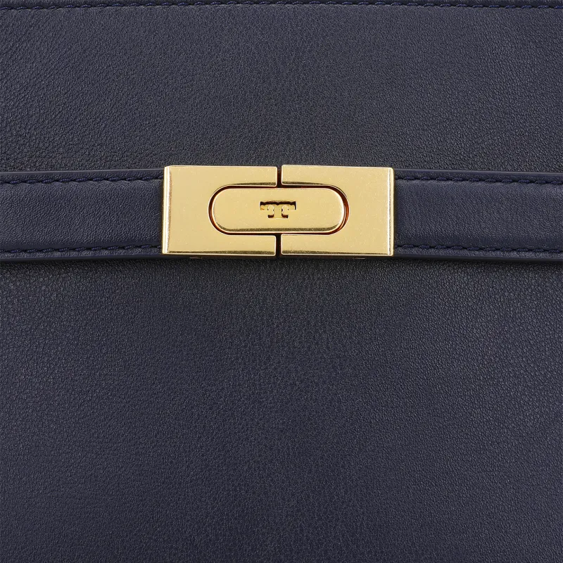 TORY BURCH Lee Radziwill Cow Leather One Shoulder Handbags Mini Women's Marine Blue-4