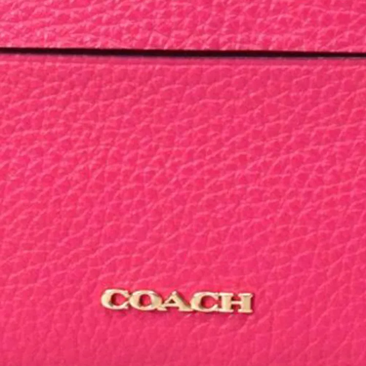 COACH Card Case Leather Wallet Money Clip Card Holder Women's Red-3
