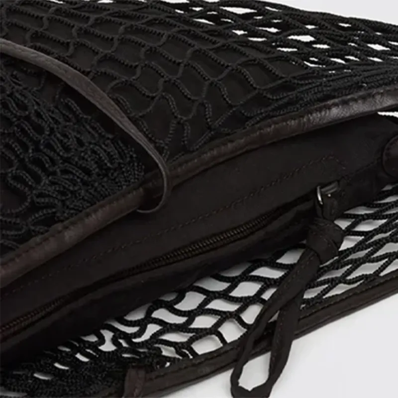 Lemaire Polyester Croissant Bag, Crossbody Bag, Shoulder Bag Women's Black-4