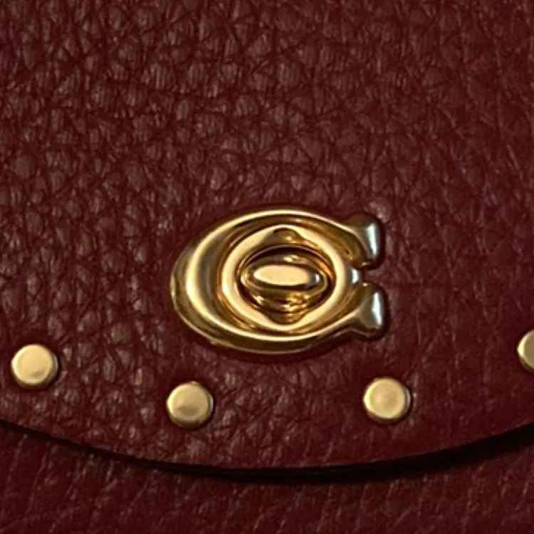 COACH Leather Card Holder Women's Red-4