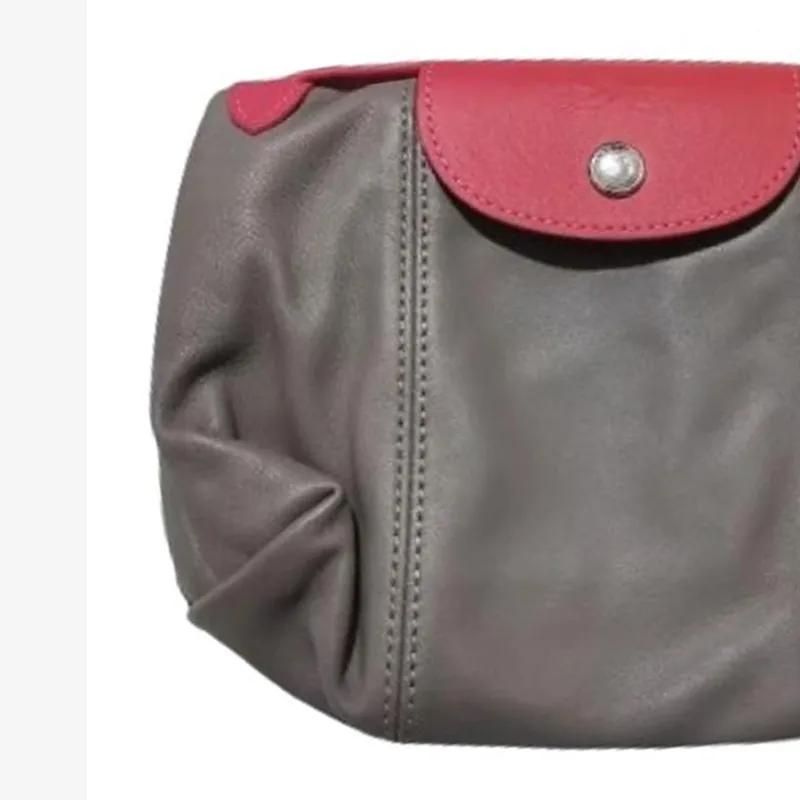 LONGCHAMP Lambskin Handbag Women's ÍTica: Black & Red-2