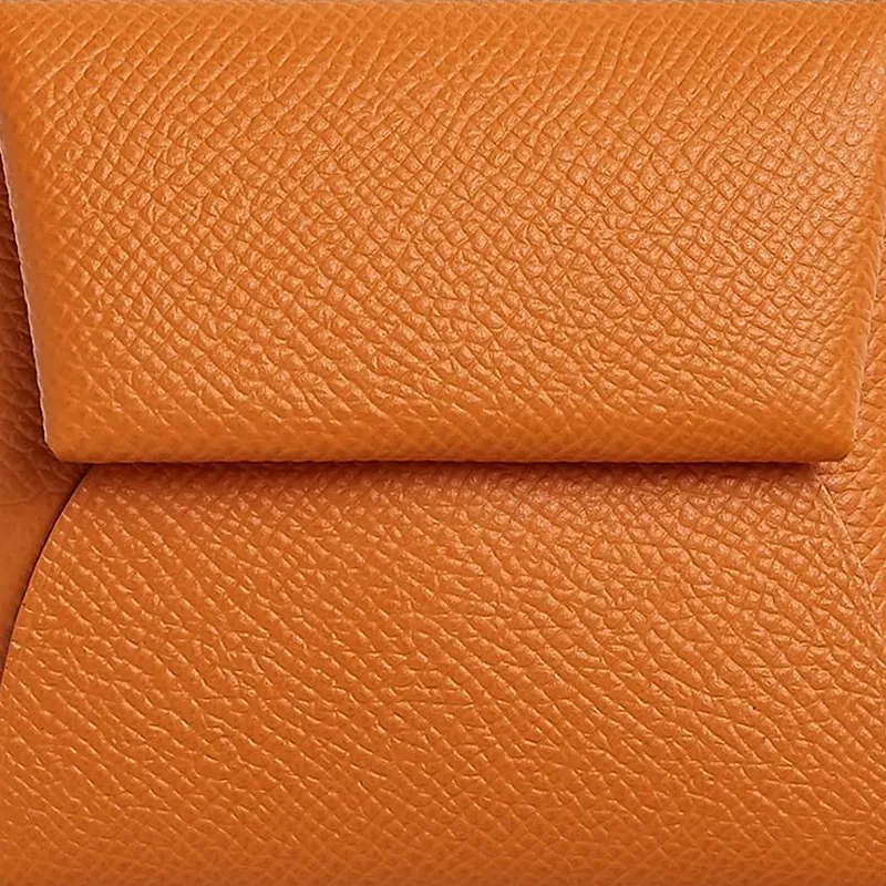 HERMES Bastia Epsom Calfskin Coin Purse Wallet Women's I9 Abricot Apricot-3