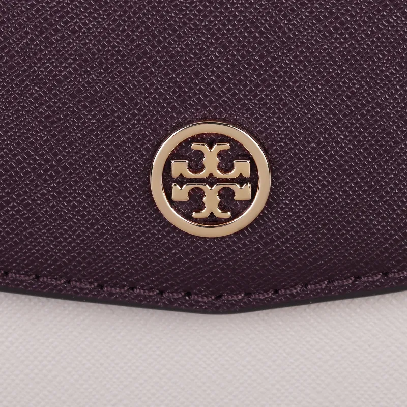TORY BURCH Robinson Leather Envelope Bag Crossbody Bag Shoulder Bag Women's Burgundy Multicolor-4