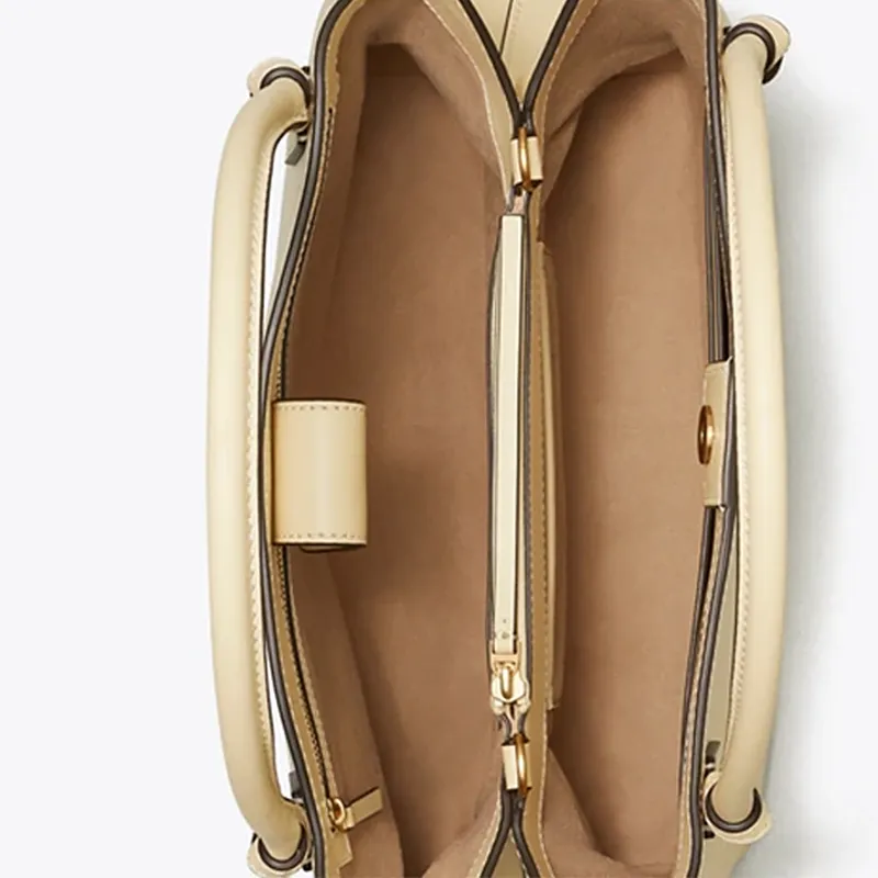 TORY BURCH McGraw Smooth Leather Tote Bag, Shopping Bag, Shoulder Bag, Handbag Regular Women's Ivory-3