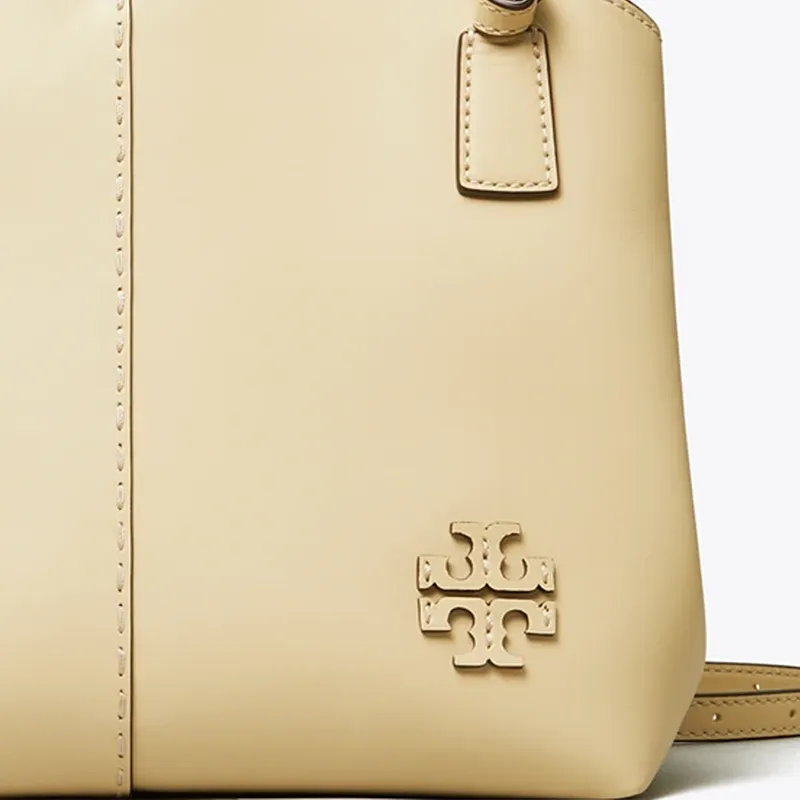 TORY BURCH McGraw Smooth Leather Tote Bag, Shopping Bag, Shoulder Bag, Handbag Regular Women's Ivory-4
