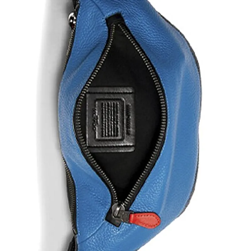 COACH Warren Cow Leather One Shoulder Crossbody Fanny Pack Men's Blue Black Multicolor-2