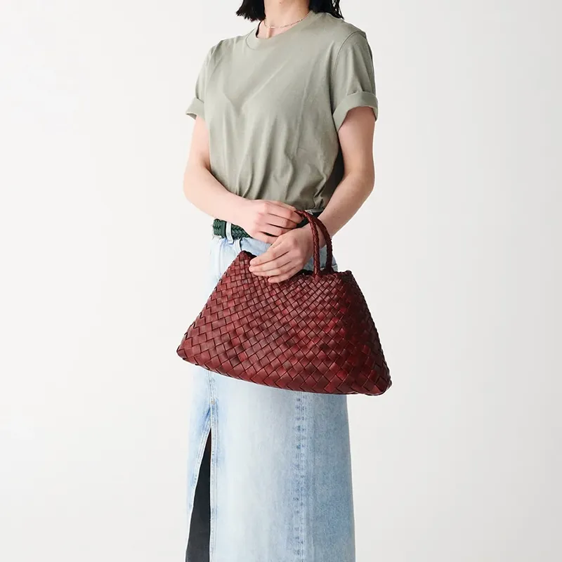 Dragon Diffusion Leather Handbag Trumpets Women's Bordeaux-4