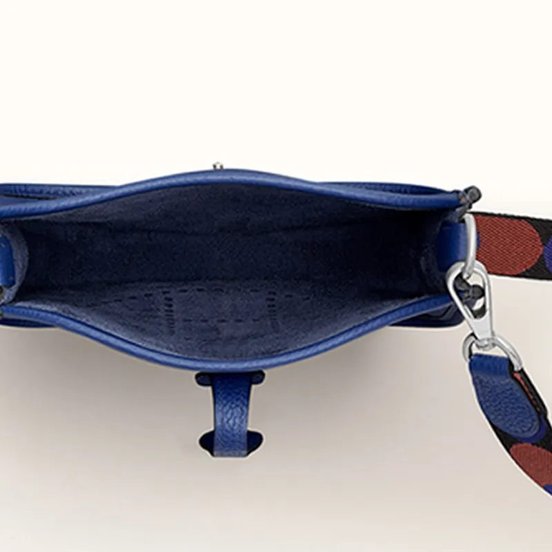 HERMES Maurice Cow Leather Shoulder Bag Crossbody Bag Mini Unisex Sapphire Blue/Black-4