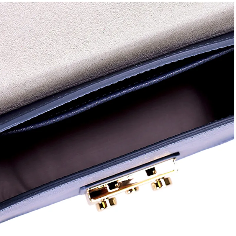 Furla Cow Leather Chain Bag Small Square Bag Shoulder Bag Crossbody Bag Women's Blue-4
