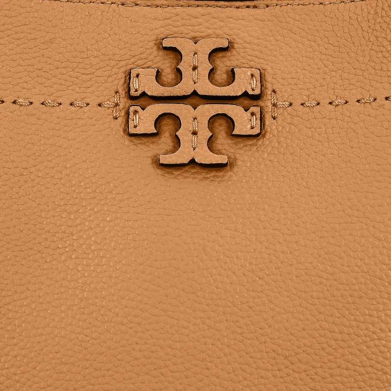 TORY BURCH McGraw Litchi Grain Cow Leather Bucket Bag Hobo Bag Shoulder Bag Handbag Regular Women's Brown-4